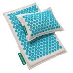 Tapis et coussin d'acupression Naturel Turquoise - Tapis Champ de Fleurs