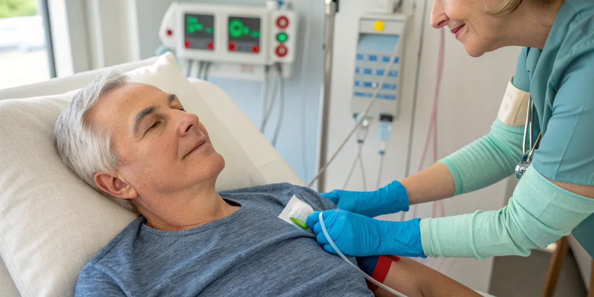 patient recevant un traitement combin perfusion