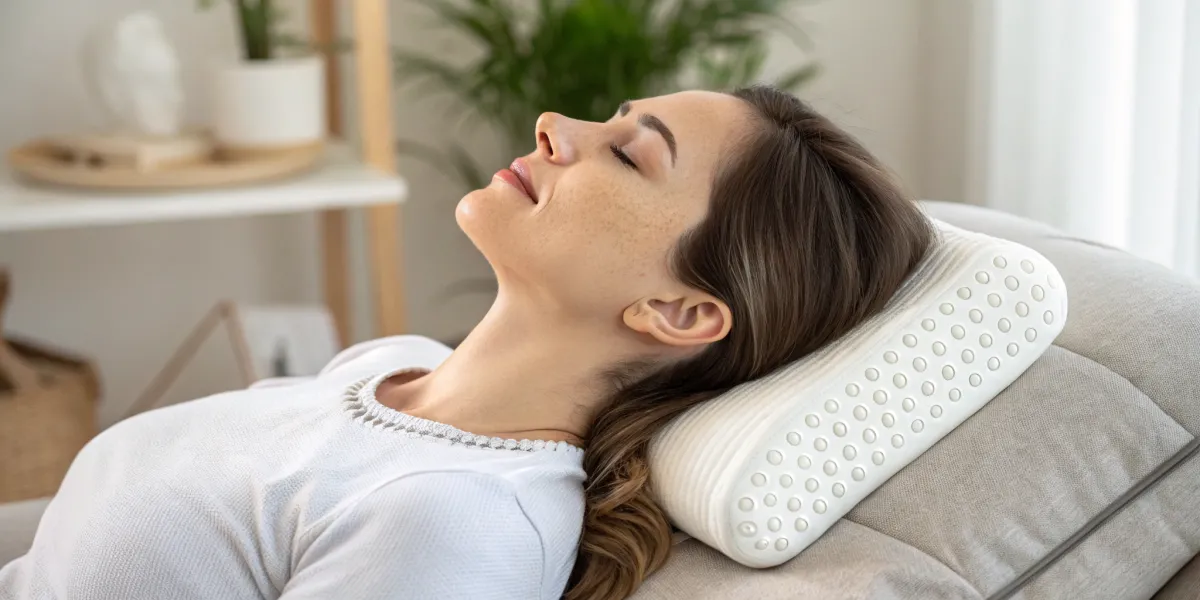 gros plan sur une femme reposant sa nuque sur un c